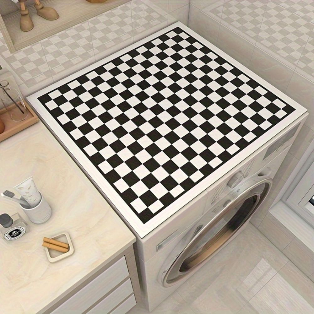 Quick-Drying Silicone Checkerboard Washing Machine Cover Mat