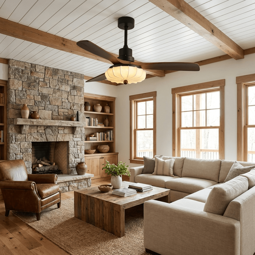 Quiet DC Motor & Warm LED Ceiling Fan Light