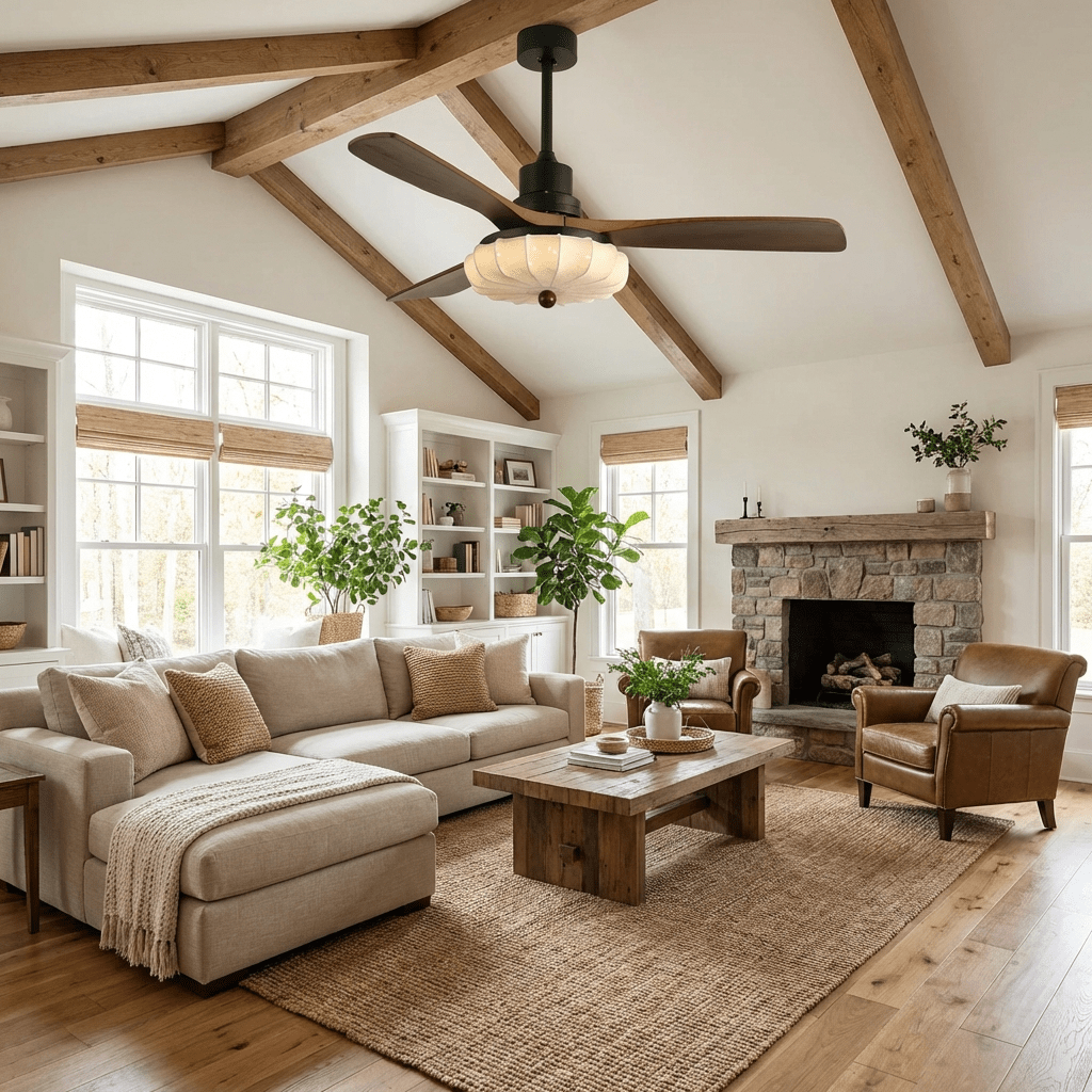 Quiet DC Motor & Warm LED Ceiling Fan Light