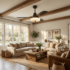 Quiet DC Motor & Warm LED Ceiling Fan Light
