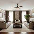 Quiet DC Motor & Warm LED Ceiling Fan Light