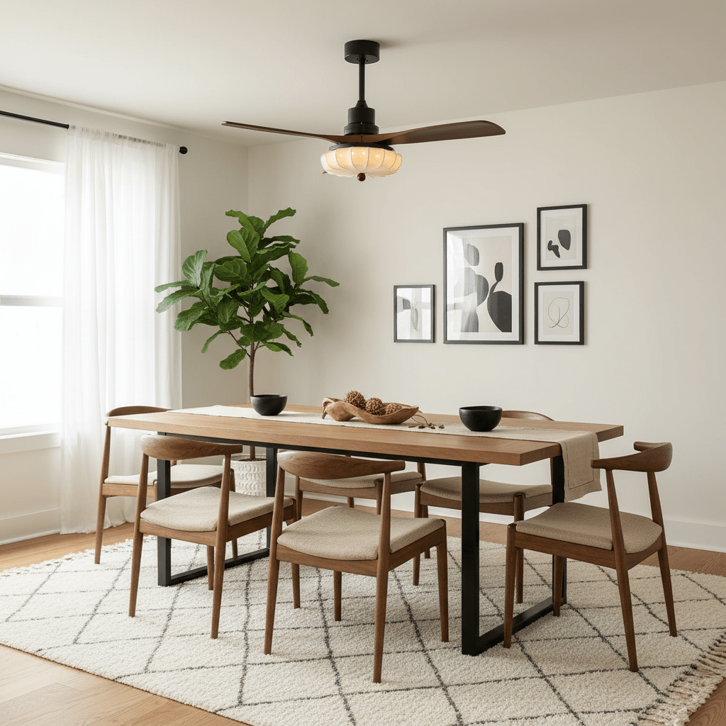 Quiet DC Motor & Warm LED Ceiling Fan Light