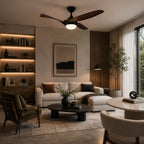 Quiet Energy-Efficient DC Motor & Dimmable LED Ceiling Fan (52 In Flush Mount)