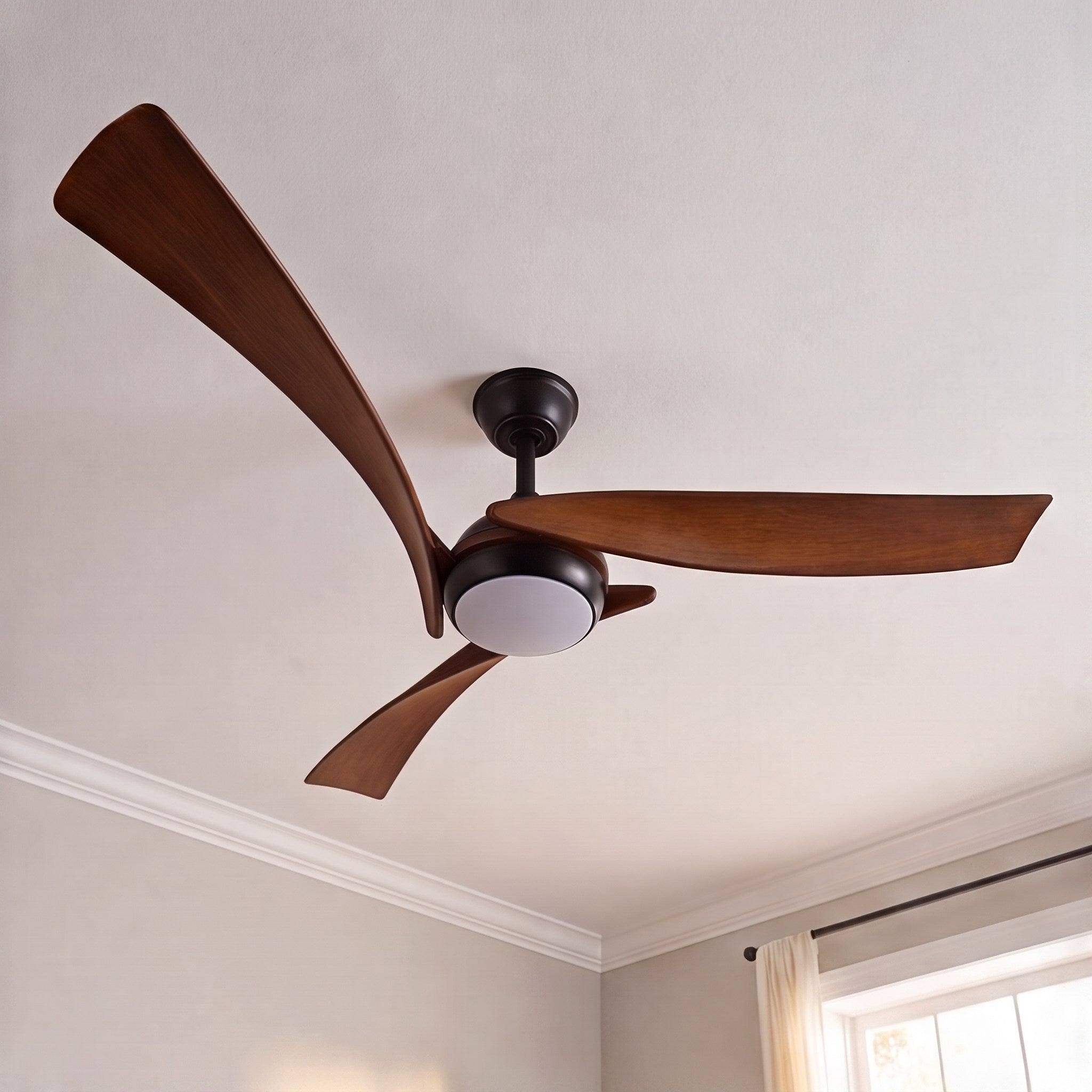 Quiet Energy-Efficient DC Motor & Dimmable LED Ceiling Fan (52 In Flush Mount)