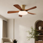 Quiet Integrated LED Wooden Blades Ceiling Fan (Flush-Mount)