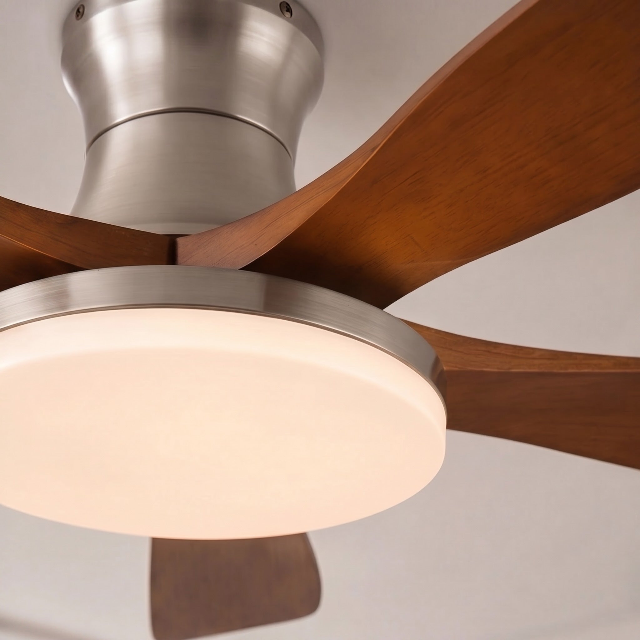 Quiet Integrated LED Wooden Blades Ceiling Fan (Flush-Mount)