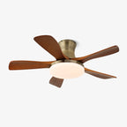Quiet Integrated LED Wooden Blades Ceiling Fan (Flush-Mount)
