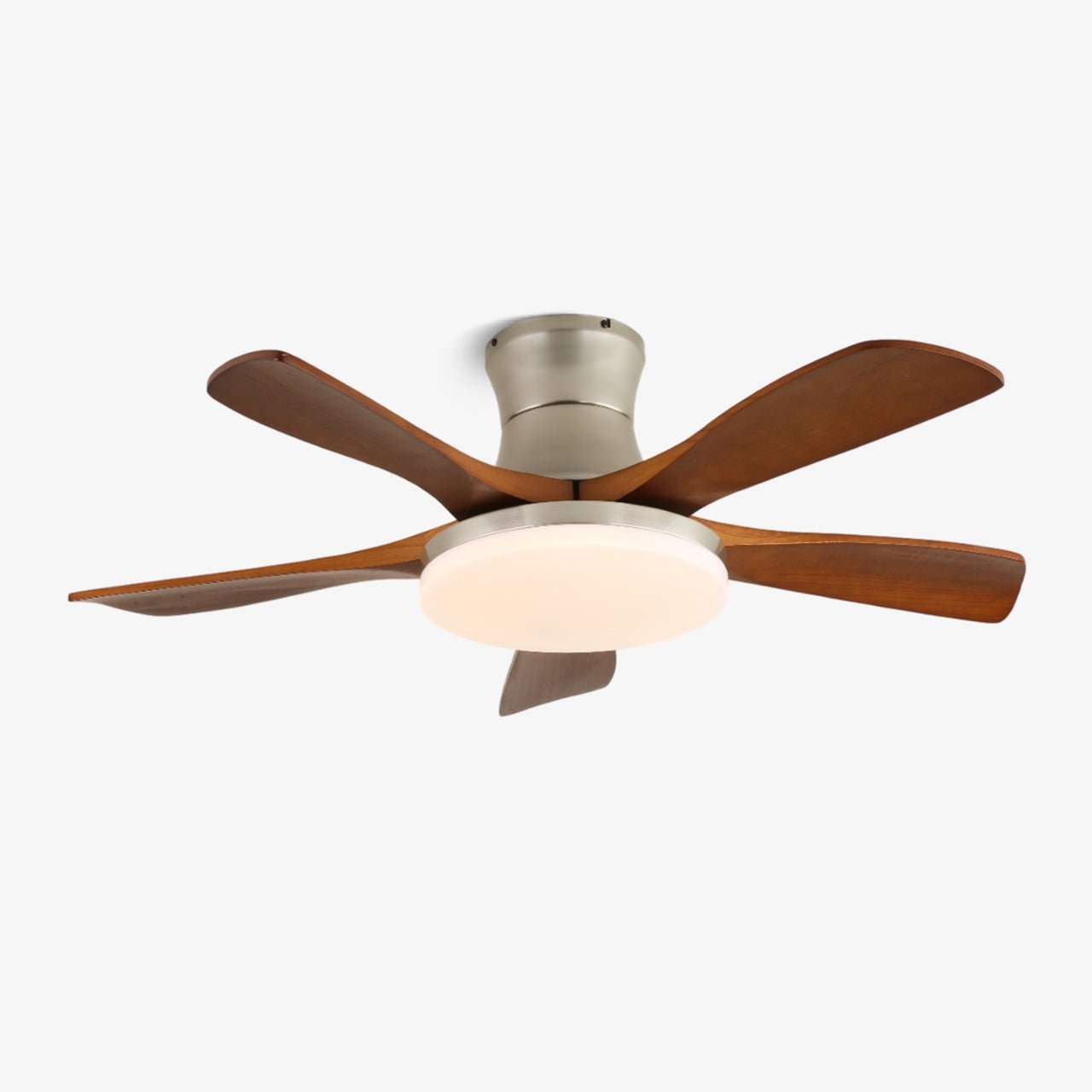 Quiet Integrated LED Wooden Blades Ceiling Fan (Flush-Mount)