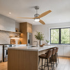 Quiet Wood-Blade Dimmable LED Ceiling Fan