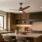 Quiet Wood-Blade Dimmable LED Ceiling Fan