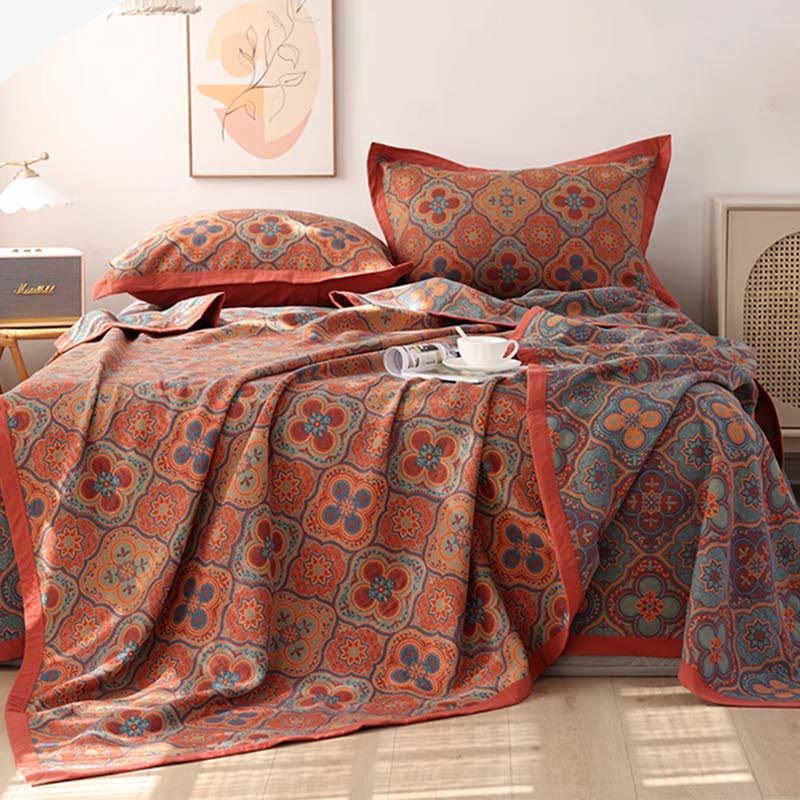 Quilt Reversible Cotton Embroidered Floral Machine Washable