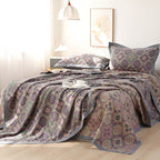 Quilt Reversible Cotton Embroidered Floral Machine Washable