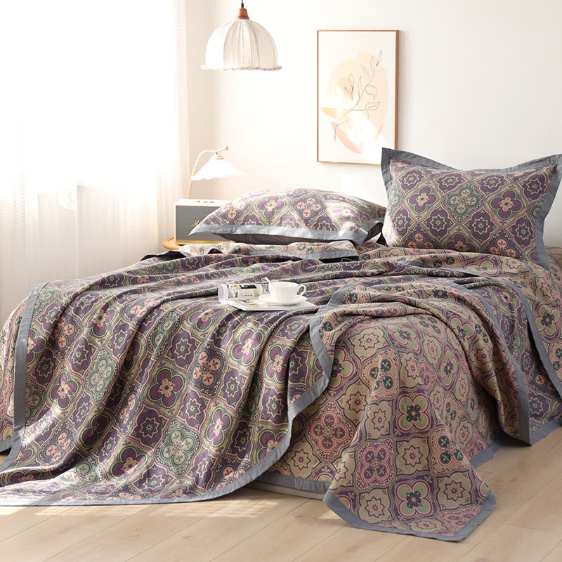 Quilt Reversible Cotton Embroidered Floral Machine Washable