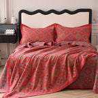 Quilt Reversible Cotton Embroidered Floral Machine Washable
