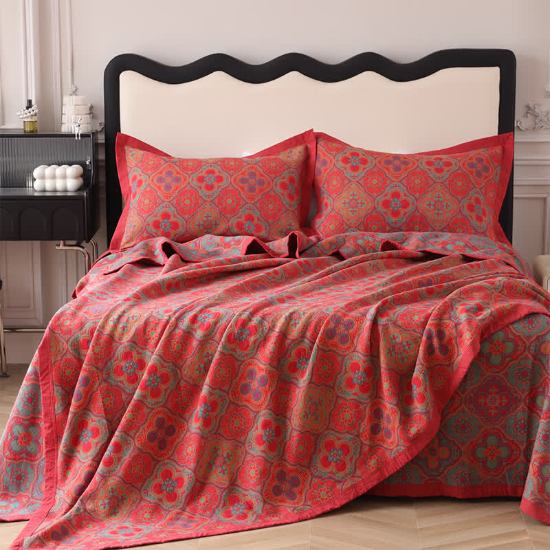 Quilt Reversible Cotton Embroidered Floral Machine Washable