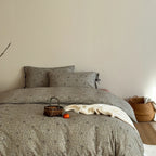 Quilted Bedding Set Breathable Cotton & Tie Closure