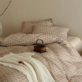 Quilted Bedding Set Breathable Cotton & Tie Closure