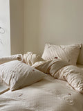 Quilted Bedding Set Organic Cotton & Hand-Embroidered 4-Piece