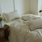 Quilted Bedding Set Reversible Leaf Quilting Satin Back