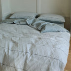 Quilted Bedding Set Reversible Leaf Quilting Satin Back