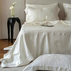 Quilted Bedding Set Satin Finish Embossed Wave Temperature-Regulating