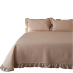 Quilted Bedding Set Stonewashed Cotton Ruffle & Machine Washable