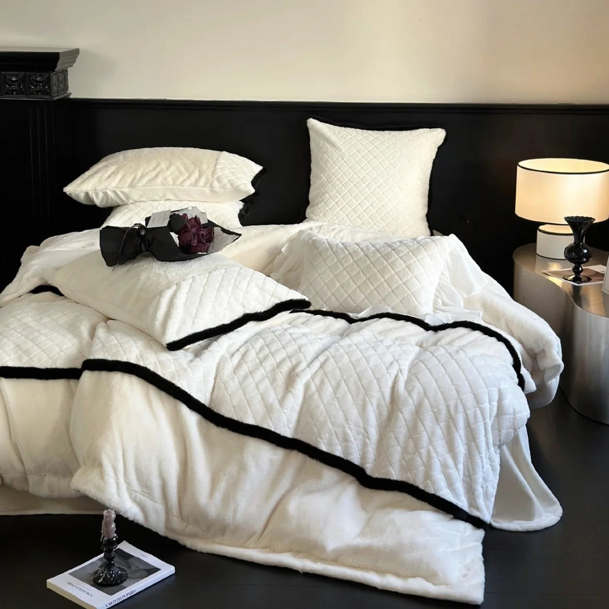 Quilted Bedding Set Velvety Finish Hypoallergenic Easy Care