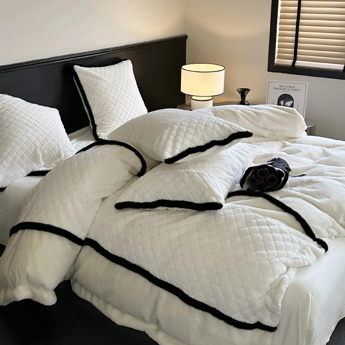 Quilted Bedding Set Velvety Finish Hypoallergenic Easy Care