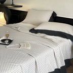 Quilted Bedspread & Pillowcase Set Waffle Texture Cotton Blend