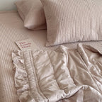 Quilted Bedspread Set Soft Cotton Blend Machine Washable