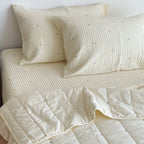 Quilted Bedspread Set Soft Cotton Blend Machine Washable