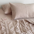 Quilted Bedspread Set Soft Cotton Blend Machine Washable