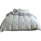 Quilted Cotton Bedding Set Subtle Embroidery 4-Piece