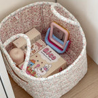 Quilted Floral Microfiber Foldable Storage Basket