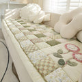 Quilted Floral Microfiber Sofa Cover