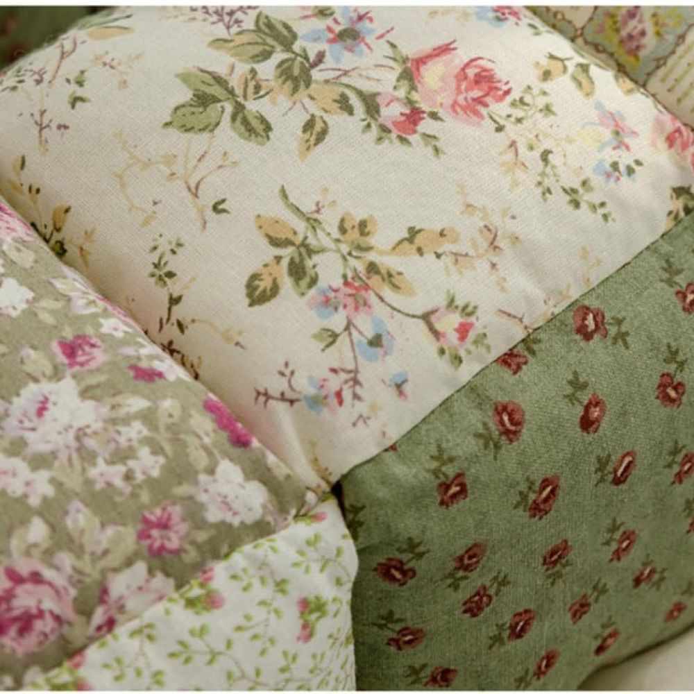 Quilted Floral Microfiber Sofa Cover