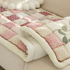 Quilted Floral Microfiber Sofa Cover