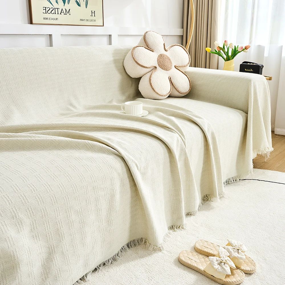 Quilted Geometric Microfiber Sofa Cover (Machine Washable)