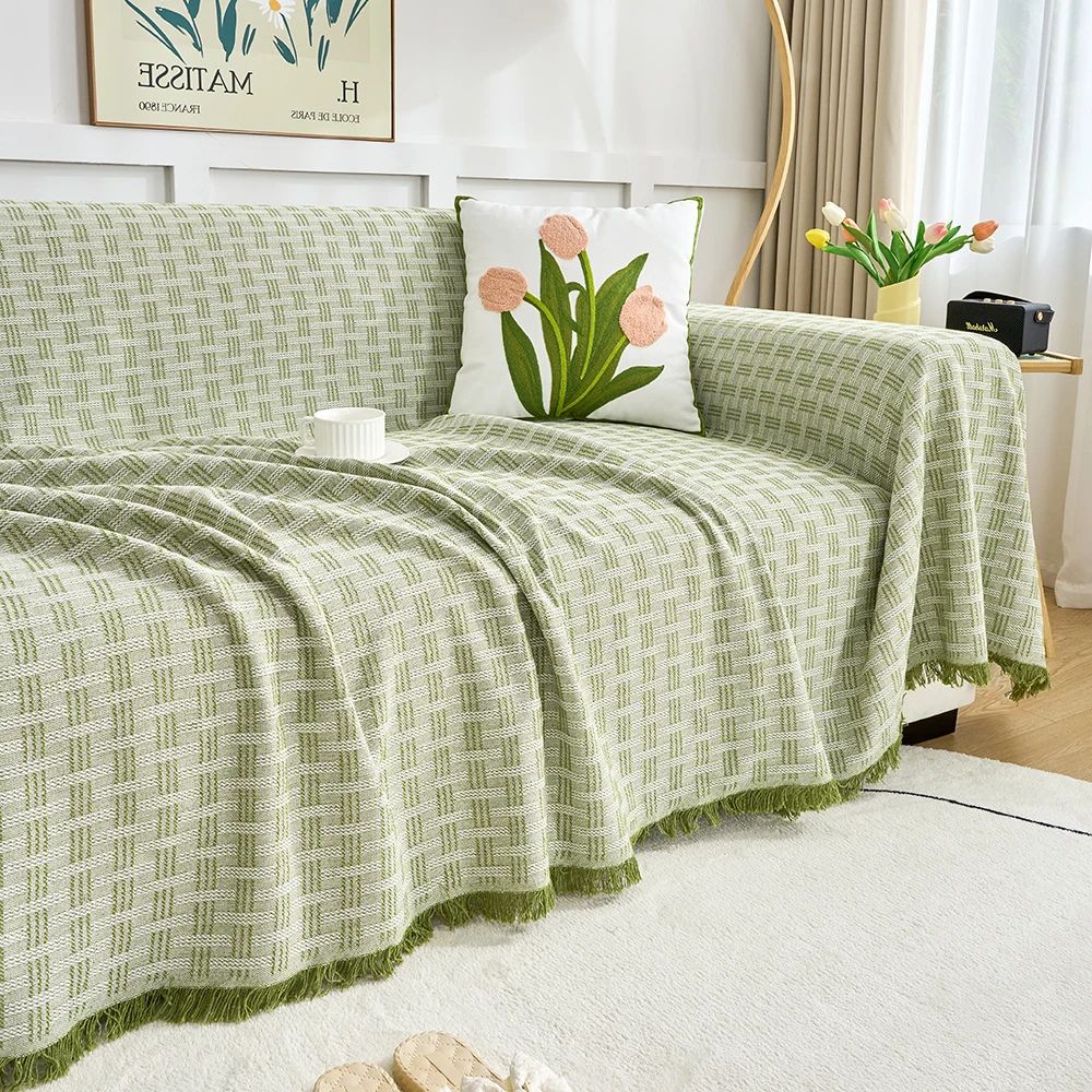 Quilted Geometric Microfiber Sofa Cover (Machine Washable)