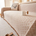 Quilted Geometric Microfiber Sofa Cover (Machine Washable)