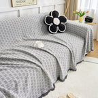 Quilted Geometric Microfiber Sofa Cover (Machine Washable)
