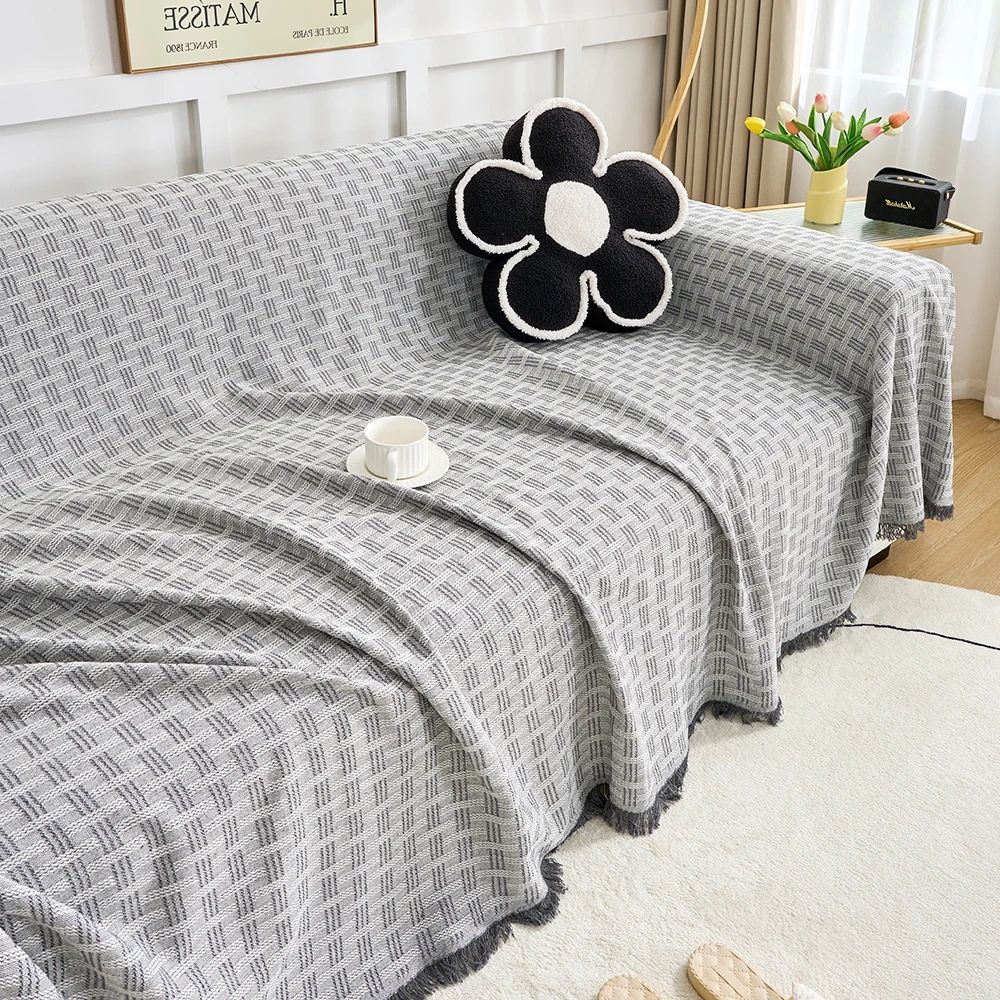 Quilted Geometric Microfiber Sofa Cover (Machine Washable)