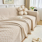Quilted Geometric Microfiber Sofa Cover (Machine Washable)