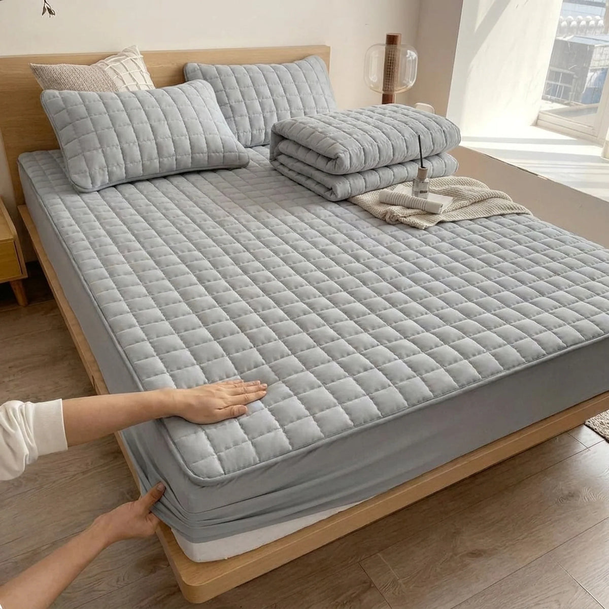 Quilted Mattress Protector Fitted Sheet Design 30cm Depth
