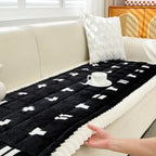 Quilted Ruffled-Edge Microfiber Sofa Cover