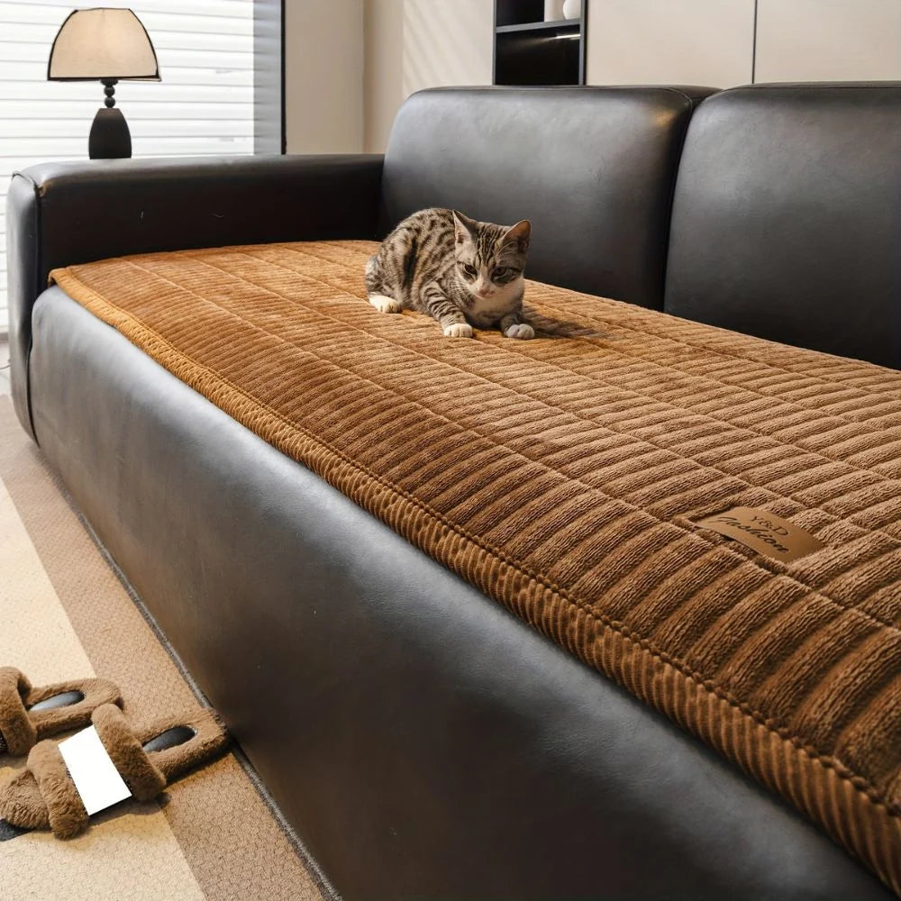 Quilted Sofa Cover Microfiber Pet Protection Machine Washable