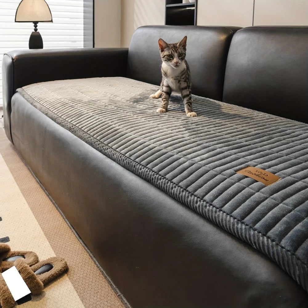 Quilted Sofa Cover Microfiber Pet Protection Machine Washable