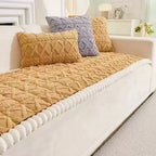 Quilted Sofa Cover Sherpa Microfiber & Non-Slip Backing
