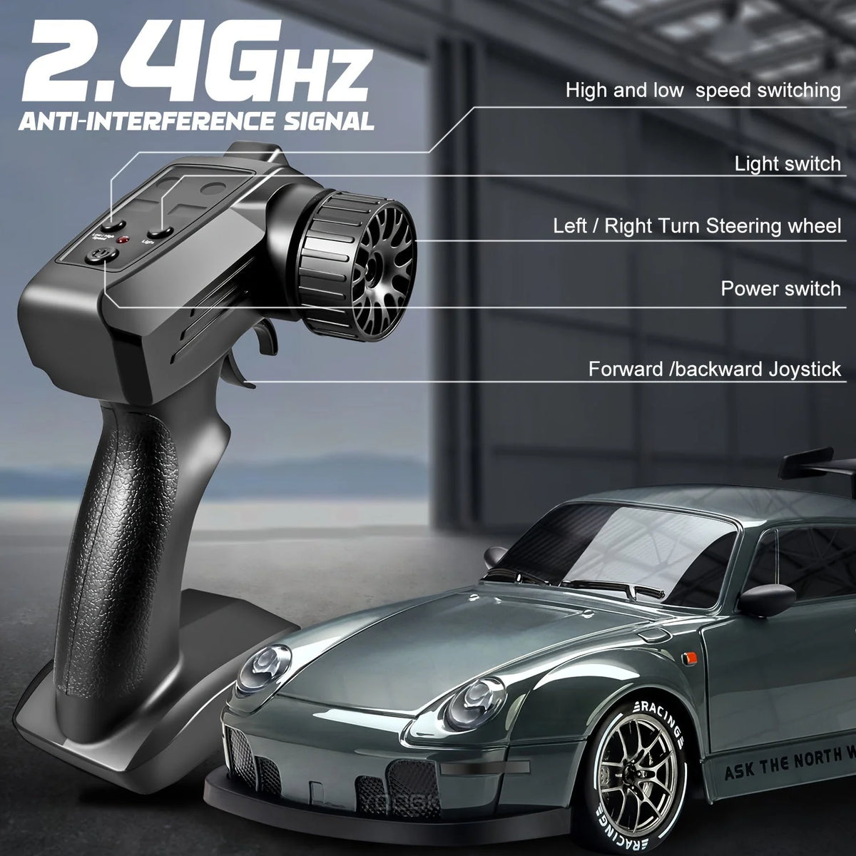 RC Drift Car 1:24 4WD Illuminated Wheels