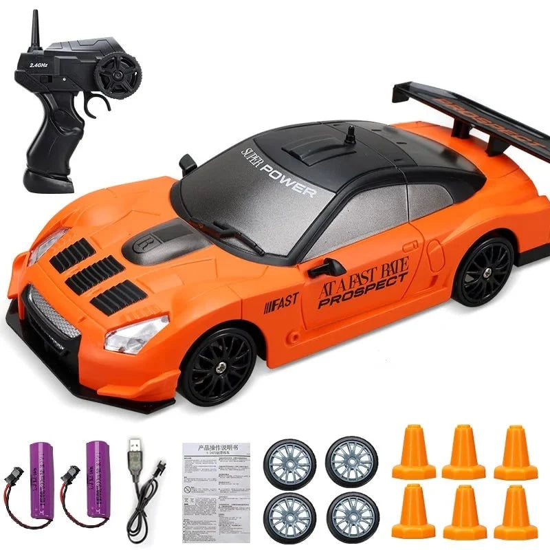 RC Drift Car Rechargeable USB Spare Wheels & Cones